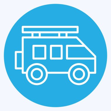 Simge SUv. Ulaşım sembolüyle ilgili. Mavi gözlü. dizayn edilebilir