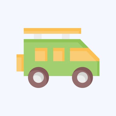 Simge SUv. Ulaşım sembolüyle ilgili. Düz stil. dizayn edilebilir