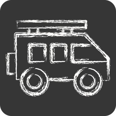 Simge SUv. Ulaşım sembolüyle ilgili. Tebeşir stili. dizayn edilebilir