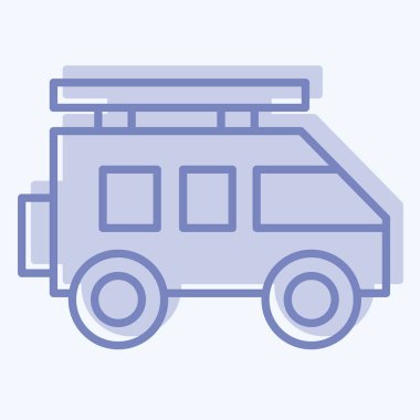 Simge SUv. Ulaşım sembolüyle ilgili. İki ton stili. dizayn edilebilir