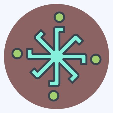 Simge Astrolojisi. Astroloji sembolüyle ilgili. renk arkadaşı stili. dizayn edilebilir