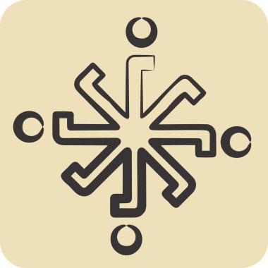 Simge Astrolojisi. Astroloji sembolüyle ilgili. El çizimi tarzı. dizayn edilebilir