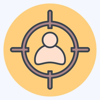 Simge Hedefi. Askeri sembolle ilgili. renk arkadaşı stili. dizayn edilebilir