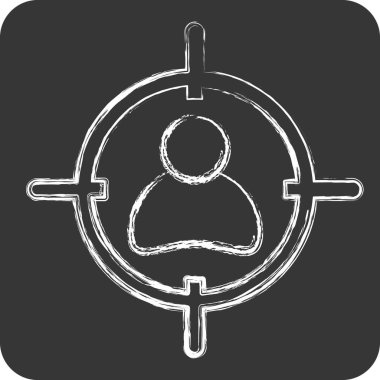 Simge Hedefi. Askeri sembolle ilgili. Tebeşir stili. dizayn edilebilir