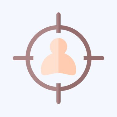 Simge Hedefi. Askeri sembolle ilgili. Düz stil. dizayn edilebilir