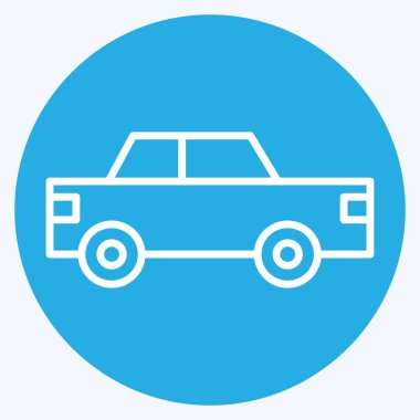 Simge taksi. Ulaşım sembolüyle ilgili. Mavi gözlü. dizayn edilebilir