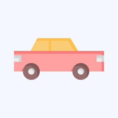 Simge taksi. Ulaşım sembolüyle ilgili. Düz stil. dizayn edilebilir