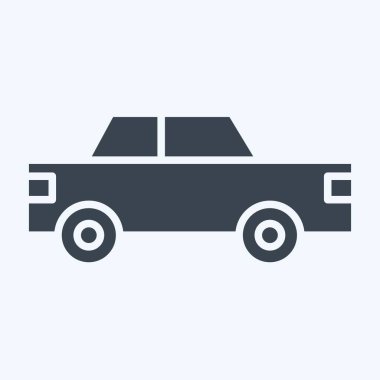 Simge taksi. Ulaşım sembolüyle ilgili. Kabartma tarzı. dizayn edilebilir