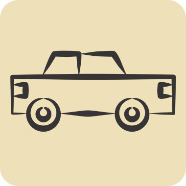 Simge taksi. Ulaşım sembolüyle ilgili. El çizimi tarzı. dizayn edilebilir