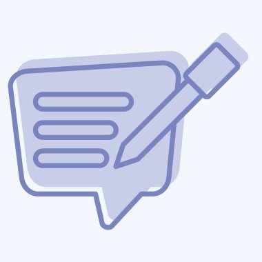 Simge Metni Mesajı. Konuşma sembolüyle ilgili. İki ton stili. dizayn edilebilir