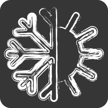 Simge Termoregülasyonu. Yatak sembolü ile ilgili. Tebeşir stili. dizayn edilebilir