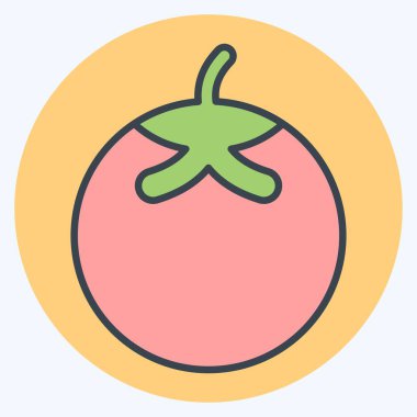 Simge domates. Meyve ve Sebze Sembolü ile ilgili. renk arkadaşı stili. düzenlenebilir