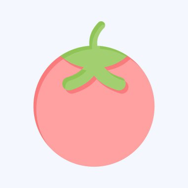 Simge domates. Meyve ve Sebze Sembolü ile ilgili. Düz stil. düzenlenebilir