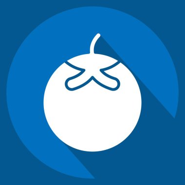 Simge domates. Meyve ve Sebze Sembolü ile ilgili. Uzun gölge tarzı. düzenlenebilir