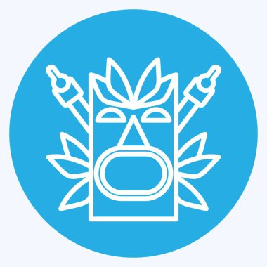 Simge Totem. Hawaii sembolüyle ilgili. Mavi gözlü. dizayn edilebilir