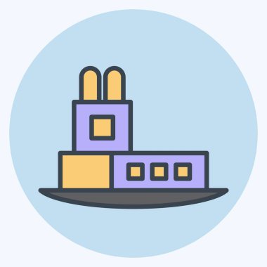 Simge Kulesi. House sembolüyle ilgili. renk arkadaşı stili. dizayn edilebilir