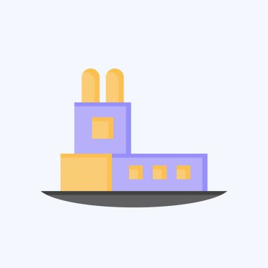 Simge Kulesi. House sembolüyle ilgili. Düz stil. dizayn edilebilir