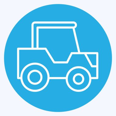 Simge traktörü. Ulaşım sembolüyle ilgili. Mavi gözlü. dizayn edilebilir