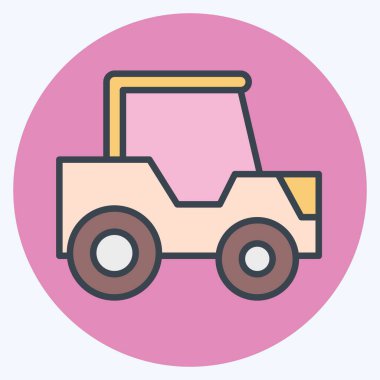 Simge traktörü. Ulaşım sembolüyle ilgili. renk arkadaşı stili. dizayn edilebilir