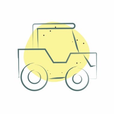 Simge traktörü. Ulaşım sembolüyle ilgili. Renkli Leke Biçimi. dizayn edilebilir