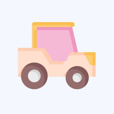 Simge traktörü. Ulaşım sembolüyle ilgili. Düz stil. dizayn edilebilir