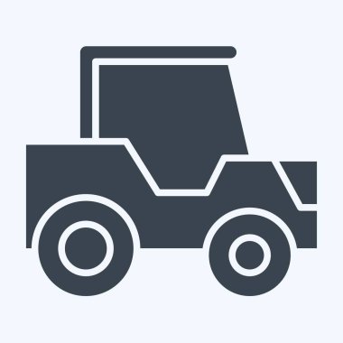 Simge traktörü. Ulaşım sembolüyle ilgili. Kabartma tarzı. dizayn edilebilir