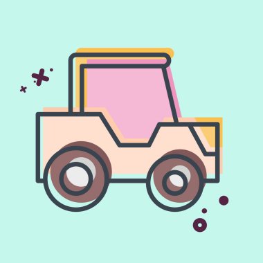 Simge traktörü. Ulaşım sembolüyle ilgili. MBE tarzı. dizayn edilebilir