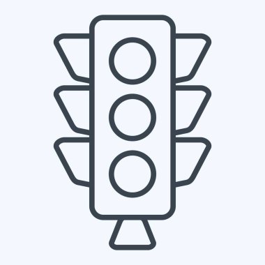 Simge Trafik Işığı. Işık sembolüyle ilgili. Sıra tarzı. dizayn edilebilir