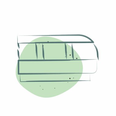 Simge Treni. Ulaşım sembolüyle ilgili. Renkli Leke Biçimi. dizayn edilebilir