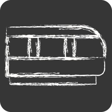 Simge Treni. Ulaşım sembolüyle ilgili. Tebeşir stili. dizayn edilebilir