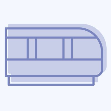 Simge Treni. Ulaşım sembolüyle ilgili. İki ton stili. dizayn edilebilir