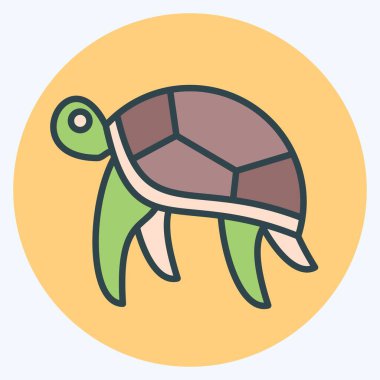 Simge Kaplumbağa. Hawaii sembolüyle ilgili. renk arkadaşı stili. dizayn edilebilir