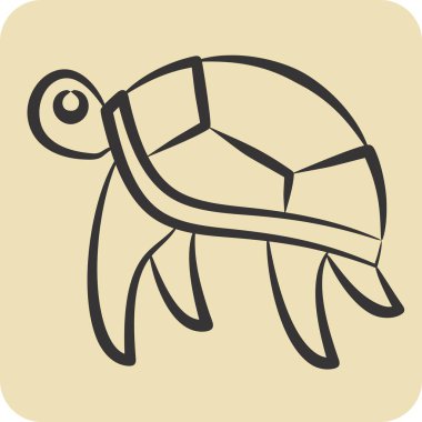 Simge Kaplumbağa. Hawaii sembolüyle ilgili. El çizimi tarzı. dizayn edilebilir