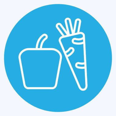 Simgesel sebzeler. Meyve ve Sebze Sembolü ile ilgili. Mavi gözlü. düzenlenebilir