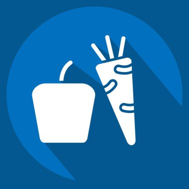 Simgesel sebzeler. Meyve ve Sebze Sembolü ile ilgili. Uzun gölge tarzı. düzenlenebilir