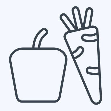 Simgesel sebzeler. Meyve ve Sebze Sembolü ile ilgili. Sıra tarzı. düzenlenebilir