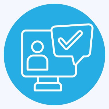 Simge Görüntülü Sohbet. Konuşma sembolüyle ilgili. Mavi gözlü. dizayn edilebilir