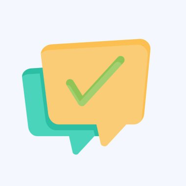 Simge Görüntülü Sohbet. Konuşma sembolüyle ilgili. Düz stil. tasarım düzenlenebilir 11