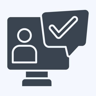 Simge Görüntülü Sohbet. Konuşma sembolüyle ilgili. Kabartma tarzı. dizayn edilebilir