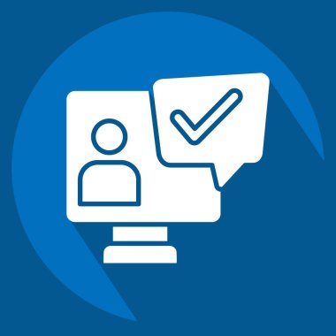 Simge Görüntülü Sohbet. Konuşma sembolüyle ilgili. Uzun gölge tarzı. dizayn edilebilir