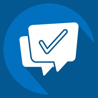 Simge Görüntülü Sohbet. Konuşma sembolüyle ilgili. Uzun gölge tarzı. tasarım düzenlenebilir 11