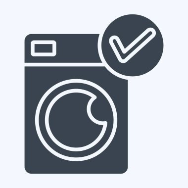 Simge Çamaşır Makinesi. Yatak sembolü ile ilgili. Kabartma tarzı. dizayn edilebilir