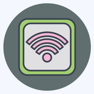 Simge Wifi Düğmesi. Wifi sembolüyle ilgili. renk arkadaşı stili. dizayn edilebilir