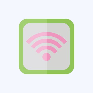 Simge Wifi Düğmesi. Wifi sembolüyle ilgili. Düz stil. dizayn edilebilir
