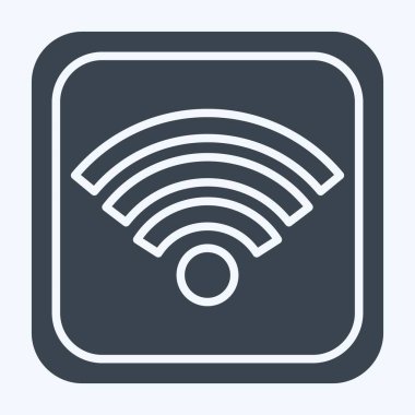 Simge Wifi Düğmesi. Wifi sembolüyle ilgili. Kabartma tarzı. dizayn edilebilir