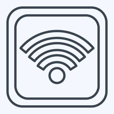 Simge Wifi Düğmesi. Wifi sembolüyle ilgili. Sıra tarzı. dizayn edilebilir