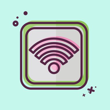Simge Wifi Düğmesi. Wifi sembolüyle ilgili. MBE tarzı. dizayn edilebilir