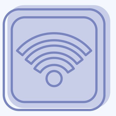 Simge Wifi Düğmesi. Wifi sembolüyle ilgili. İki ton stili. dizayn edilebilir