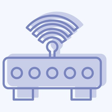 Simge Wifi Router. Wifi sembolüyle ilgili. İki ton stili. dizayn edilebilir