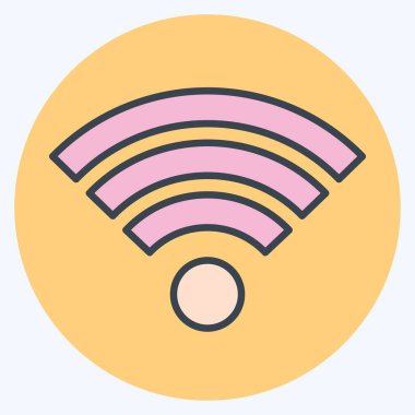 Icon Wiifi. İndirme sembolüyle ilgili. renk arkadaşı stili. dizayn edilebilir
